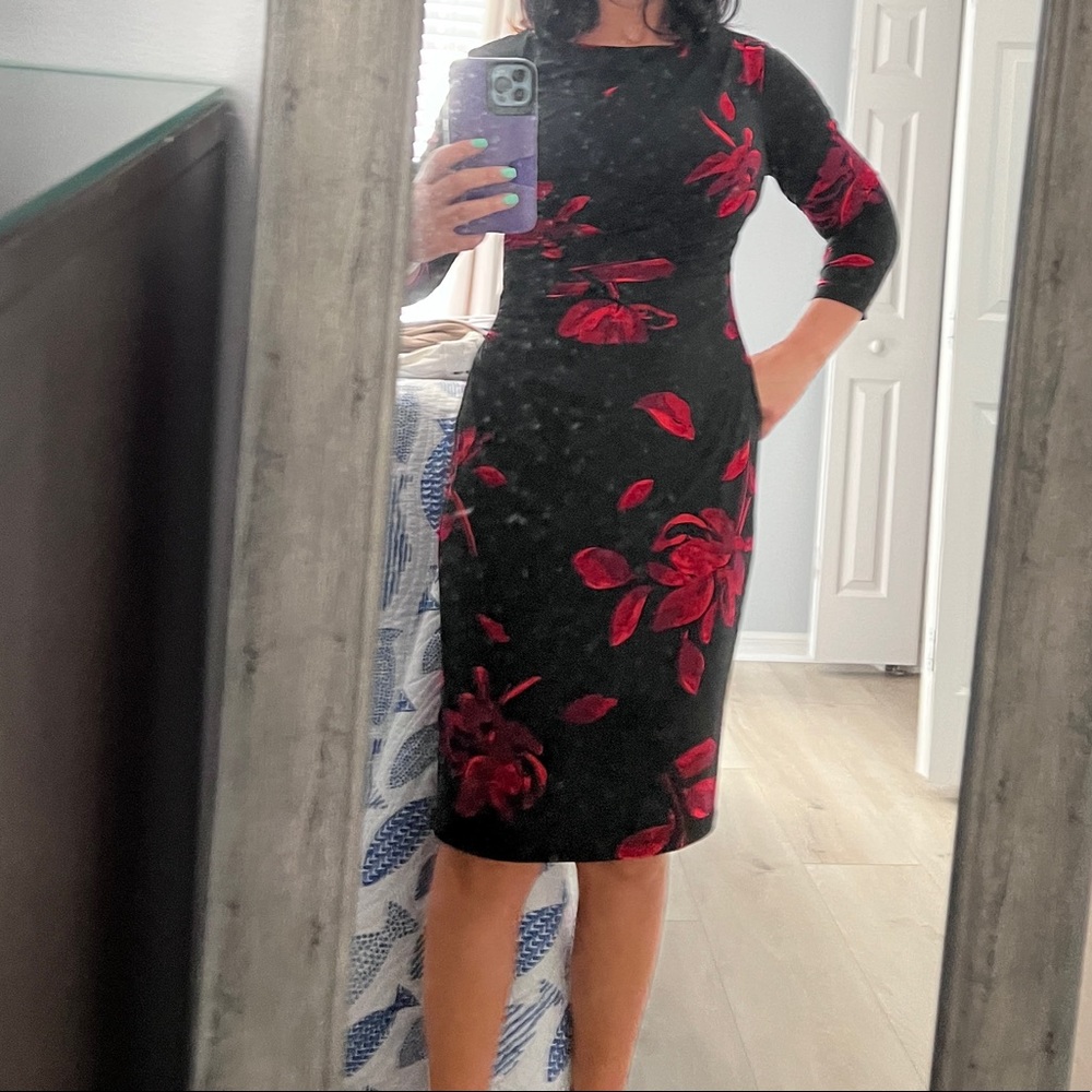 Chaps 3/4 length sleeve dresss